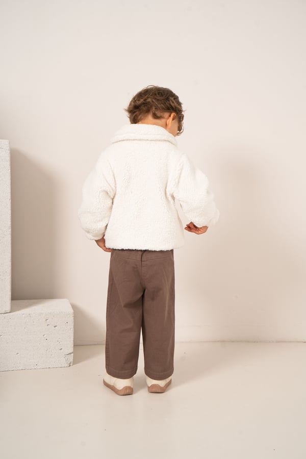 Erkek Bebek & Çocuk Peluş Ceketli Pantolonlu 3'lü Takım