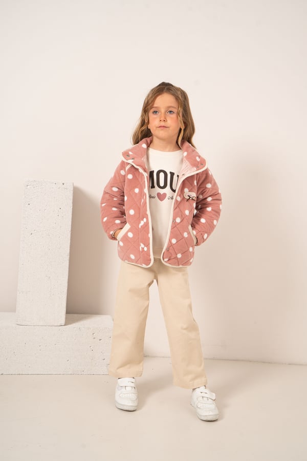 Kız Bebek & Çocuk Polar Montlu Sweat Pantolon 3'lü Takım