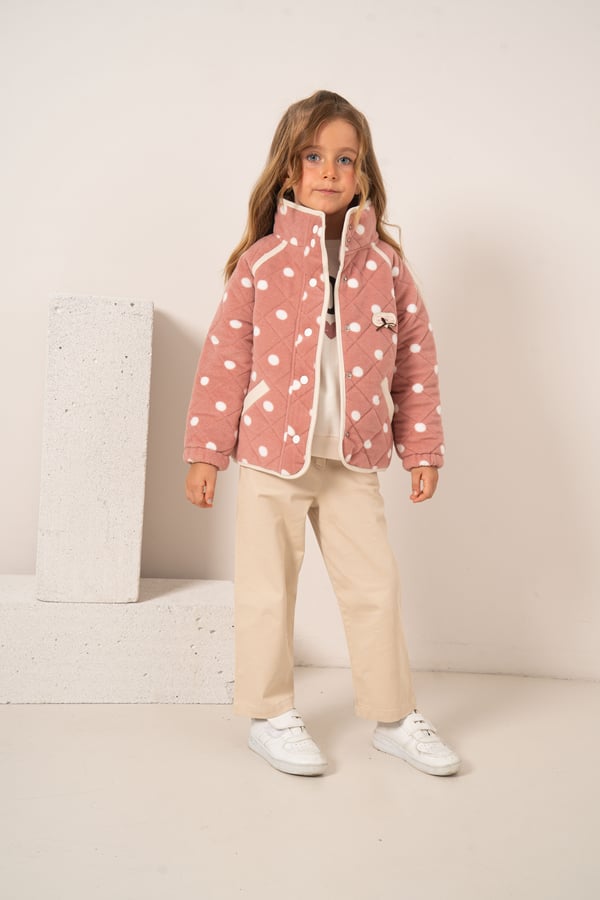 Kız Bebek & Çocuk Polar Montlu Sweat Pantolon 3'lü Takım