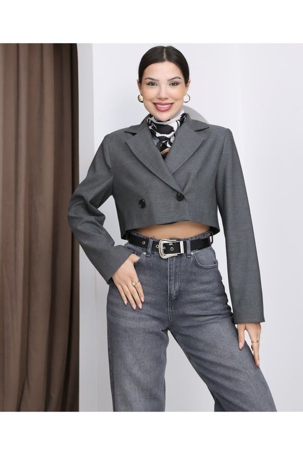 Kadın Crop Blazer Ceket