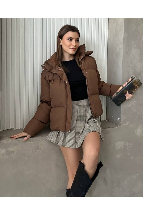Kapüşonlu Şişme Mont