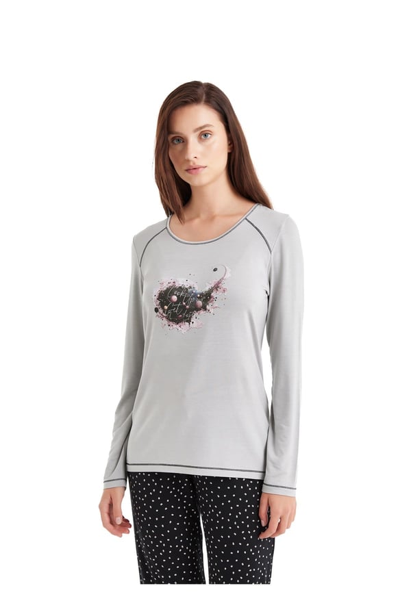 Kadın Pijama Takımı 51610 - Gri