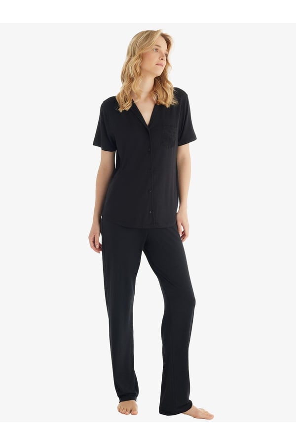 Kadın Pijama Takımı 51803 - Siyah