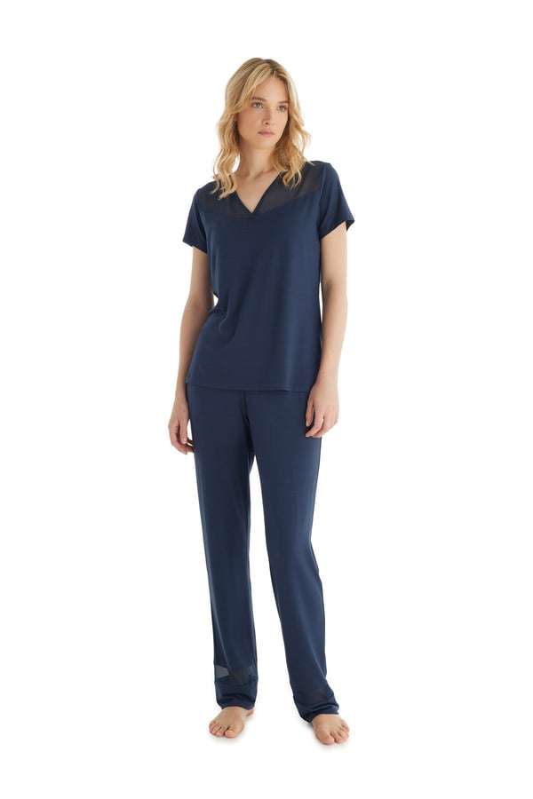 Kadın Pijama Takımı 51836 - Lacivert