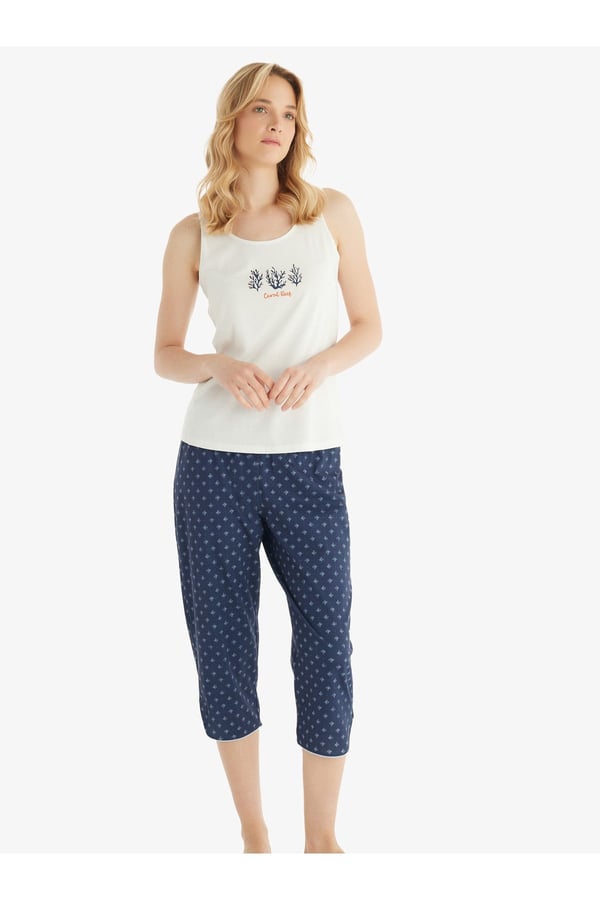 Kadın Pijama Takımı 51843 - Krem