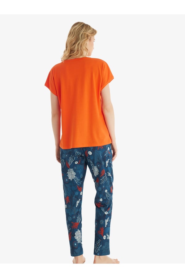 Kadın Pijama Takımı 51849 - Turuncu
