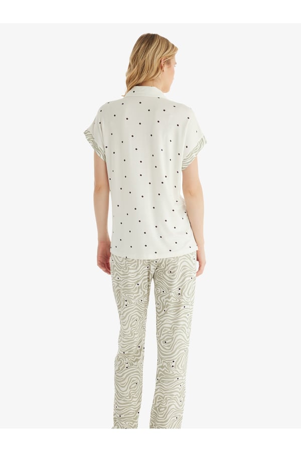 Kadın Pijama Takımı 51857 - Puantiye Baskılı