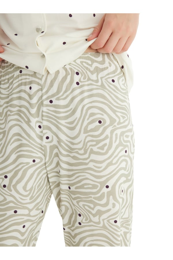 Kadın Pijama Takımı 51857 - Puantiye Baskılı