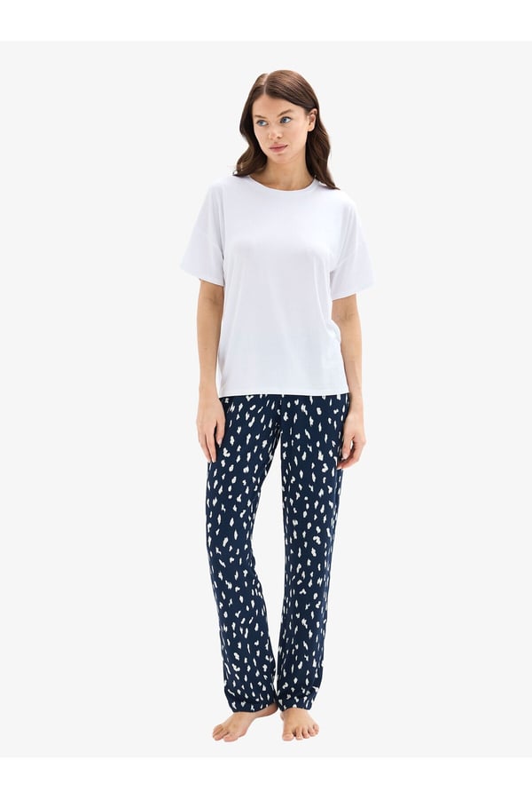 Kadın Pijama Takımı 52077 - Beyaz