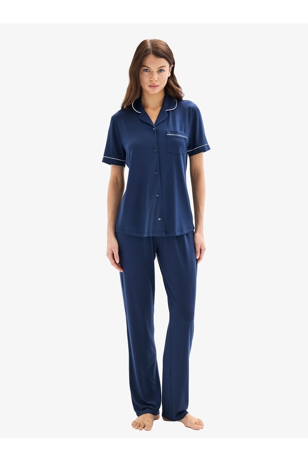 Kadın Pijama Takımı 52079 - Lacivert