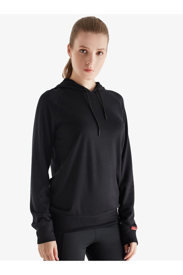 Kadın Termal Kapşonlu Sweatshirt 2. Seviye 5938 - Siyah