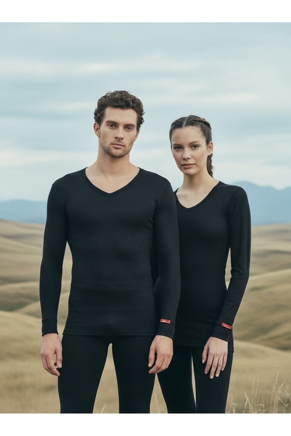 Unisex Termal Tişört 2. Seviye 1257 - Siyah
