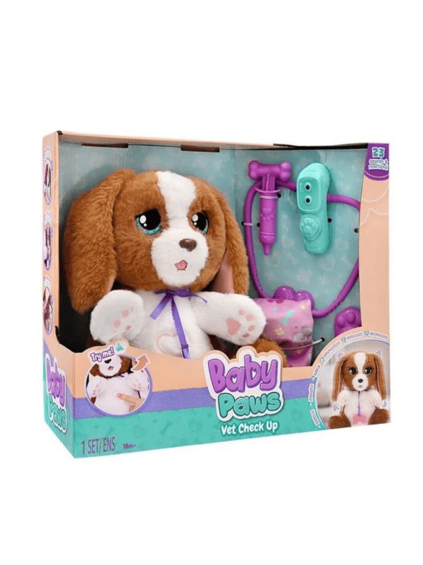 Baby Paws Sesli Peluş Veteriner Seti – 25 cm