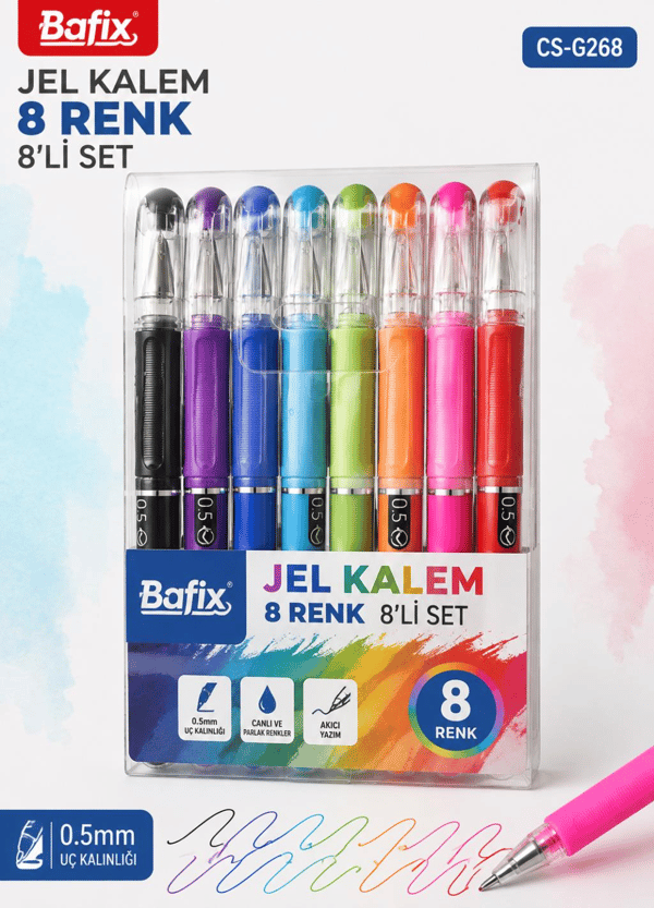 Bafix Chosch CS-G268 Jel Kalem 0.5 mm | 8 Renk 8’li Set