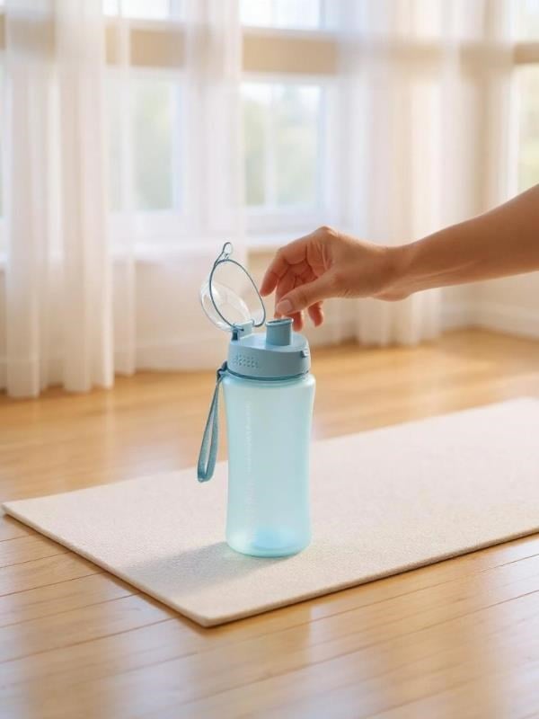 Bear & Dear Buzlu Mavi Otomatik Kapak Matara 480 Ml - MT0026