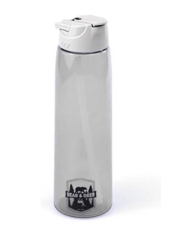 Bear & Dear Tritan Oynar Tutacaklı Gri Şeffaf Plastik Matara 750 ML - MT0005