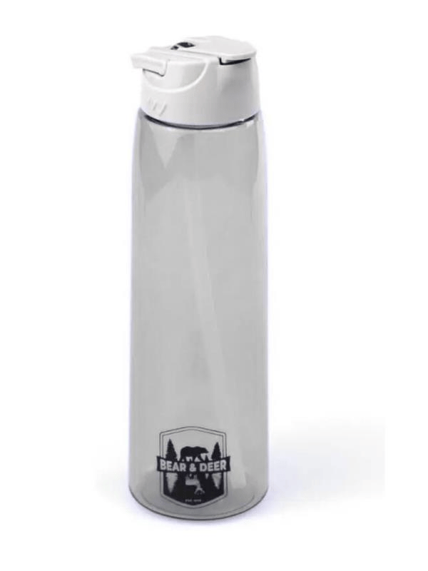 Bear & Dear Tritan Oynar Tutacaklı Gri Şeffaf Plastik Matara 750 ML - MT0005