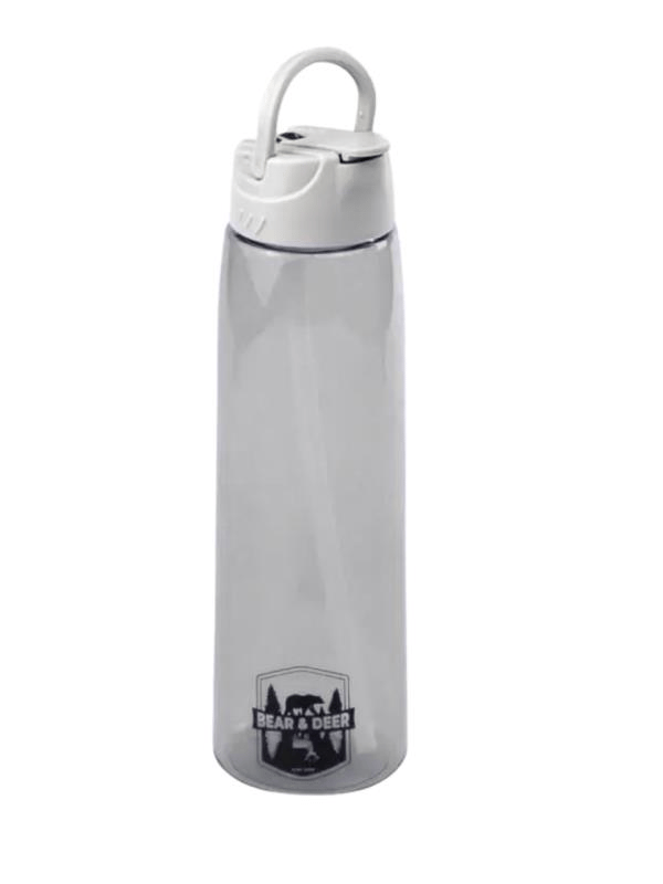 Bear & Dear Tritan Oynar Tutacaklı Gri Şeffaf Plastik Matara 750 ML - MT0005