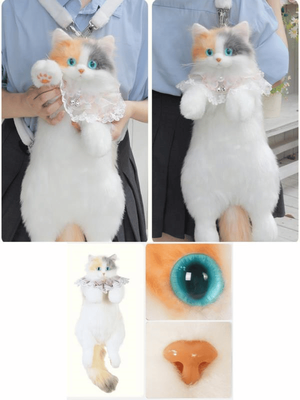 Bear & Deer Pelüş Kedi Şeklinde Sırt Çantası – Sarı (Büyük Boy) - BD-CAT001