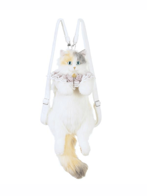 Bear & Deer Pelüş Kedi Şeklinde Sırt Çantası – Sarı (Büyük Boy) - BD-CAT001