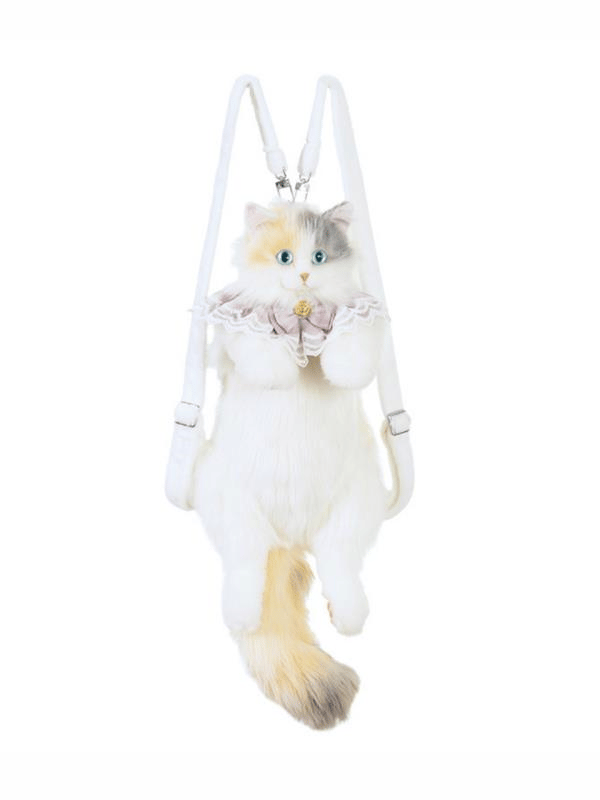 Bear & Deer Pelüş Kedi Şeklinde Sırt Çantası – Sarı (Büyük Boy) - BD-CAT001