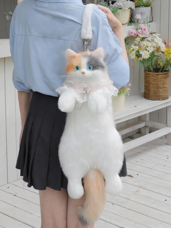 Bear & Deer Pelüş Kedi Şeklinde Sırt Çantası – Sarı (Büyük Boy) - BD-CAT001