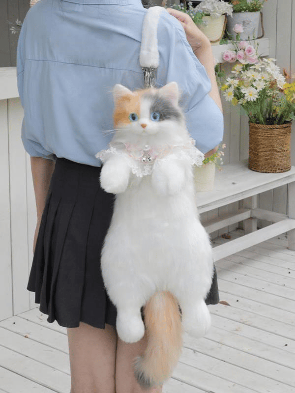 Bear & Deer Pelüş Kedi Şeklinde Sırt Çantası – Sarı (Büyük Boy) - BD-CAT001