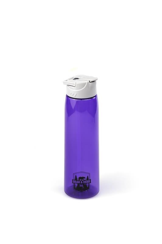 Bear&Deer Tritan Oynar Tutacaklı Pastel Mor Şeffaf Plastik Matara 750 ML - MT0005