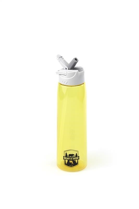 Bear&Deer Tritan Oynar Tutacaklı Pastel Sarı Şeffaf Plastik Matara 750 ML - MT0005