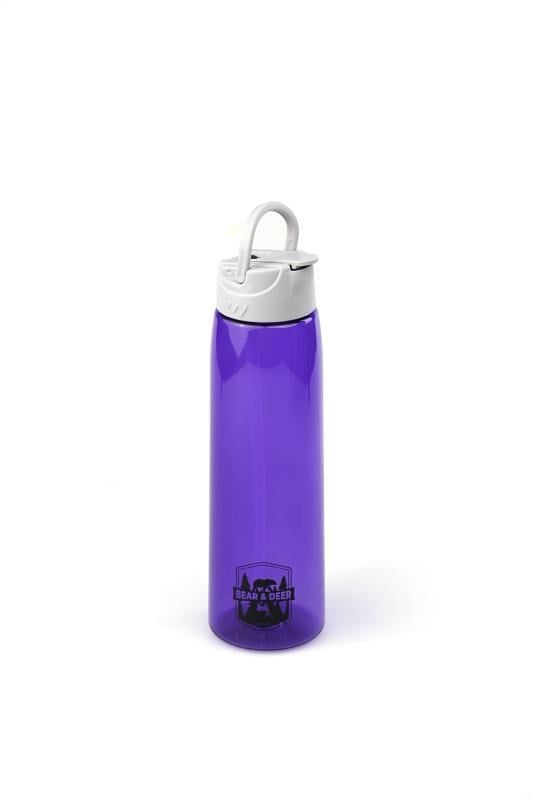 Bear&Deer Tritan Oynar Tutacaklı Pastel Mor Şeffaf Plastik Matara 750 ML - MT0005