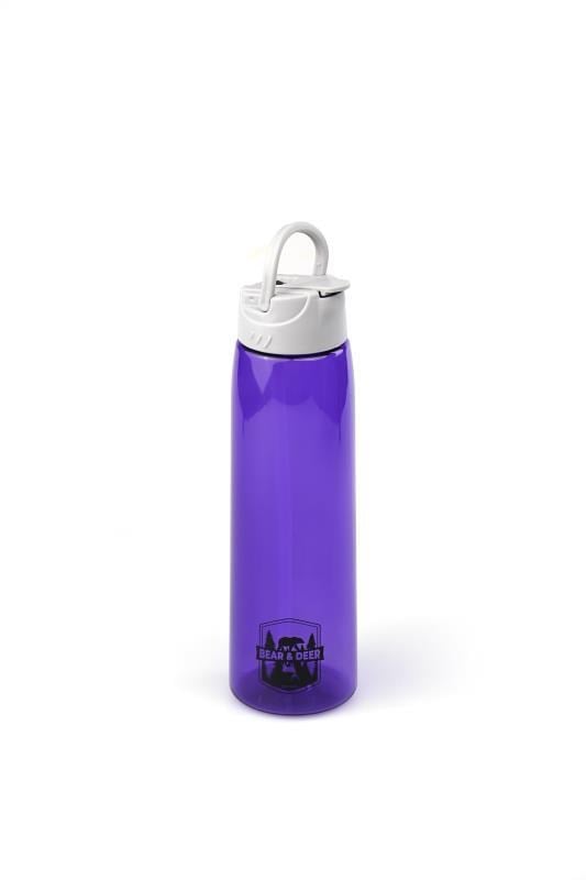 Bear&Deer Tritan Oynar Tutacaklı Pastel Mor Şeffaf Plastik Matara 750 ML - MT0005