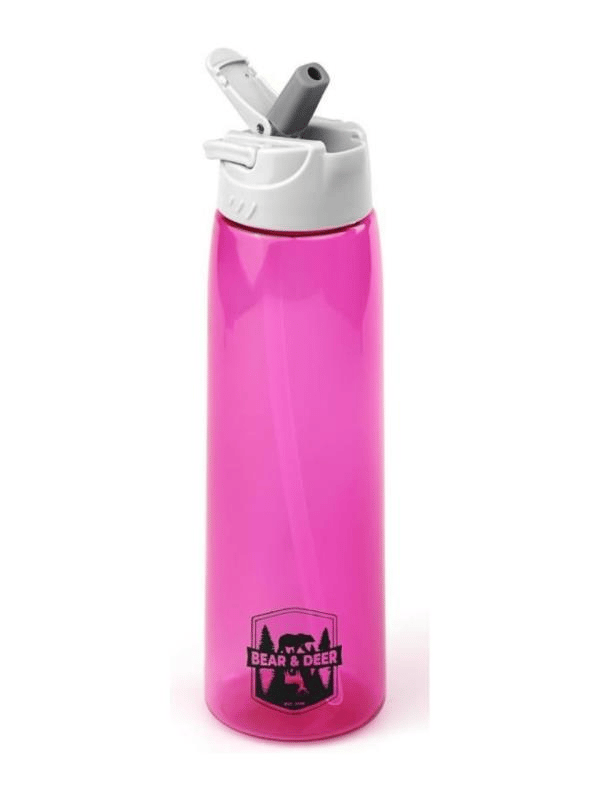 Bear&Deer Tritan Oynar Tutacaklı Pembe Şeffaf Plastik Matara 750 ML - MT0005