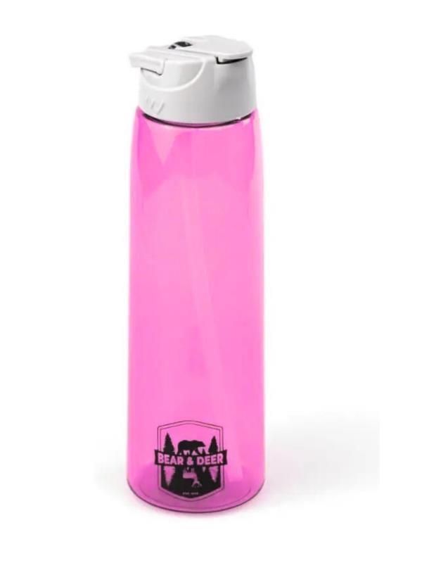 Bear&Deer Tritan Oynar Tutacaklı Pembe Şeffaf Plastik Matara 750 ML - MT0005