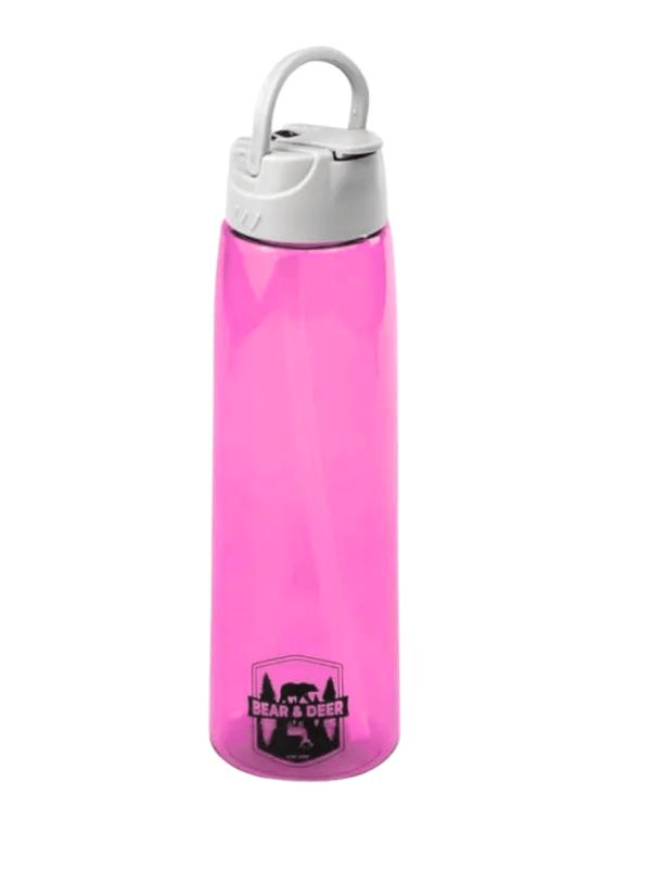 Bear&Deer Tritan Oynar Tutacaklı Pembe Şeffaf Plastik Matara 750 ML - MT0005