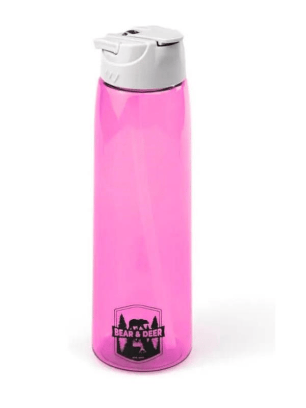Bear&Deer Tritan Oynar Tutacaklı Pembe Şeffaf Plastik Matara 750 ML - MT0005