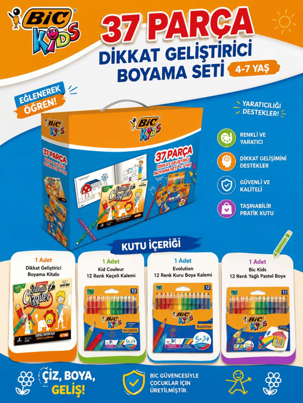 Bic 37 Parça Dikkat Geliştirici Boyama Seti