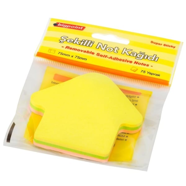 Bigpoint Şekilli Not Kağıdı – Ok Modeli, 75 Yaprak (75×75 mm)