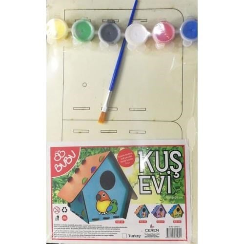 Bu-Bu Kuş Evi Ahşap Boyama Seti