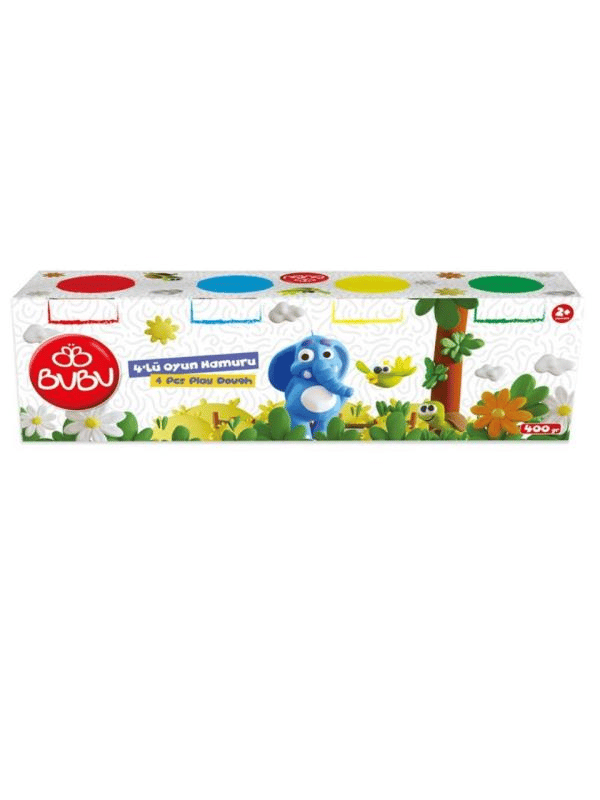 BuBu Oyun Hamuru 4x100 gr – BUBU-OH0039 | Canlı Renkli Eğitici Hamur Seti