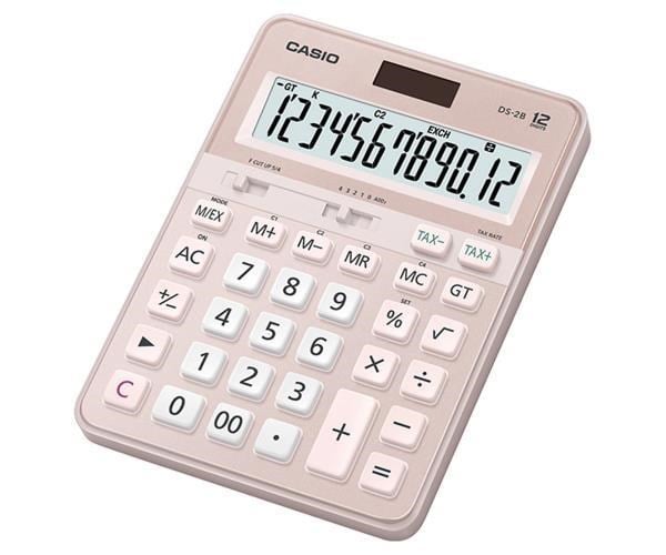 Casio DS-2B-PK 12 Haneli Pembe Masaüstü Hesap Makinesi – Profesyonel ve Şık Tasarım
