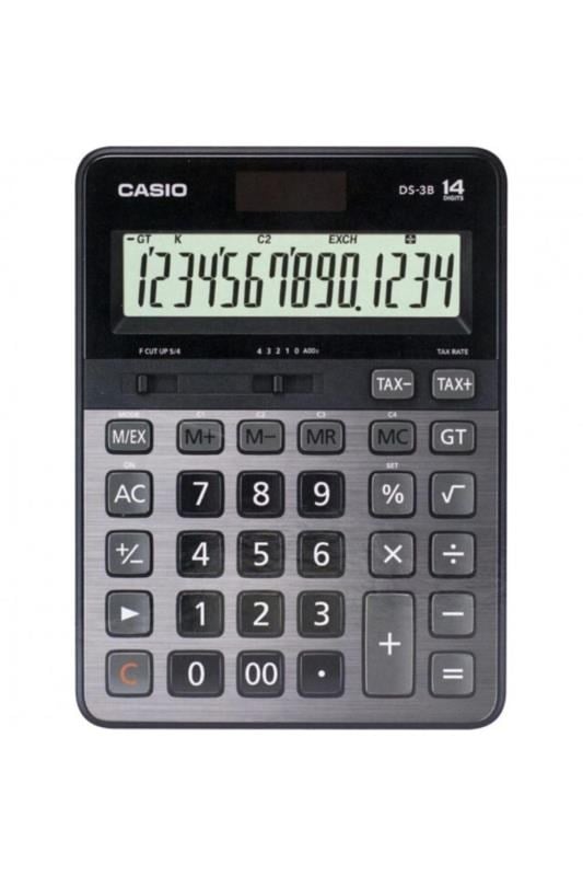 Casio DS-3B 14 Haneli Masaüstü Hesap Makinesi – Geniş Ekranlı, Sessiz Tuşlu, Güneş ve Pilli