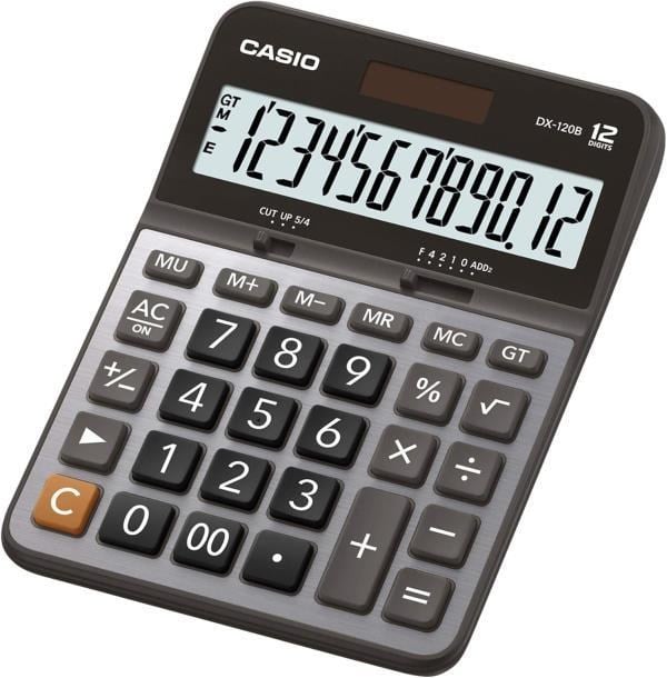 Casio DX-120B-W-DC 12 Haneli Çift Güç Kaynaklı Ekonomik Masaüstü Hesap Makinesi