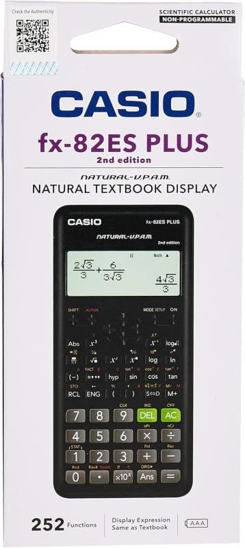 Casio FX-82ES Plus Siyah Bilimsel Fonksiyonlu Hesap Makinesi 2.Versiyon