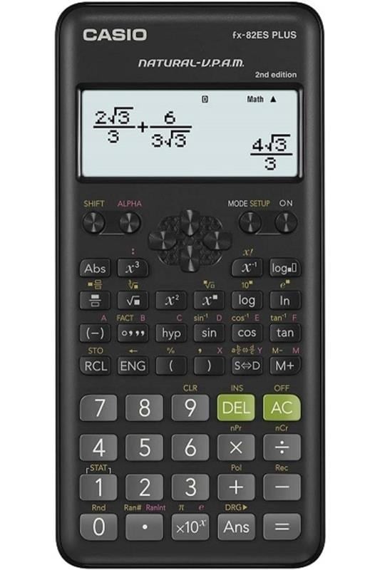 Casio FX-82ES Plus Siyah Bilimsel Fonksiyonlu Hesap Makinesi 2.Versiyon
