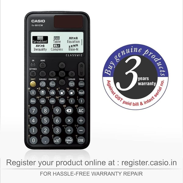 Casio FX-991CW-W-DT ClassWiz Bilimsel Hesap Makinesi – 4 Kat Yüksek Çözünürlüklü Ekran, QR Kod Destekli, Gelişmiş Fonksiyonlar