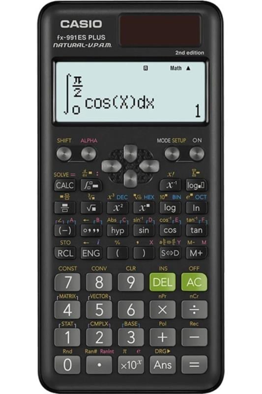 Casio FX-991ES PLUS 2nd Edition Bilimsel Hesap Makinesi – 417 Fonksiyonlu, Güneş Enerjili ve Pil Destekli - Siyah