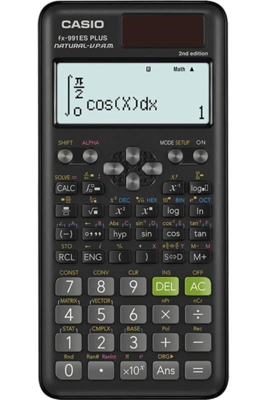 Casio FX-991ES PLUS 2nd Edition Bilimsel Hesap Makinesi – 417 Fonksiyonlu, Güneş Enerjili ve Pil Destekli - Siyah