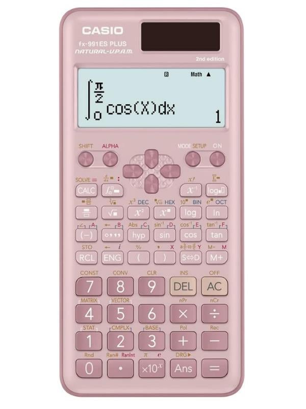 Casio FX-991ES PLUS PK Pembe Bilimsel Hesap Makinesi – 540 Fonksiyonlu, Güneş Enerjili ve Pil Destekli - Pembe