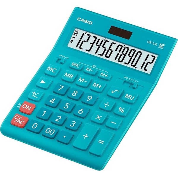 Casio Gr-12C-Lb 12 Mavi 12 Hane Masa Üstü Hesap Makinesi