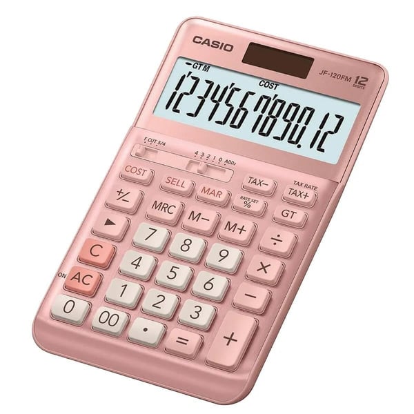 Casio JF-120FM-PK Pembe 12 Hane Masa Üstü Hesap Makinesi